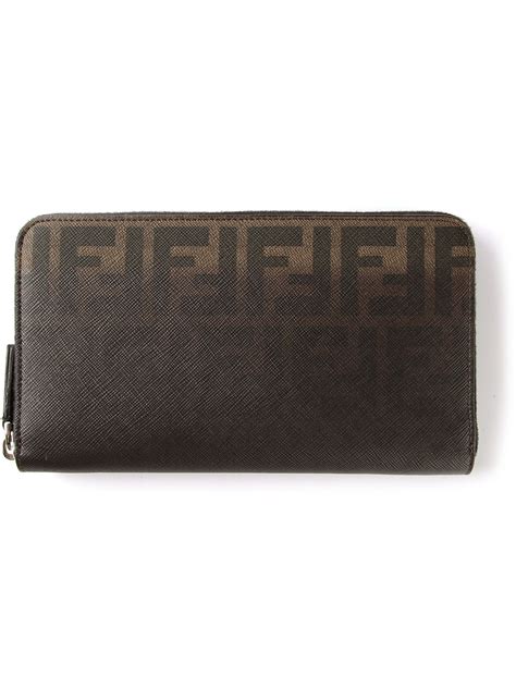 fendi long zip around wallet|fendi men's long wallet.